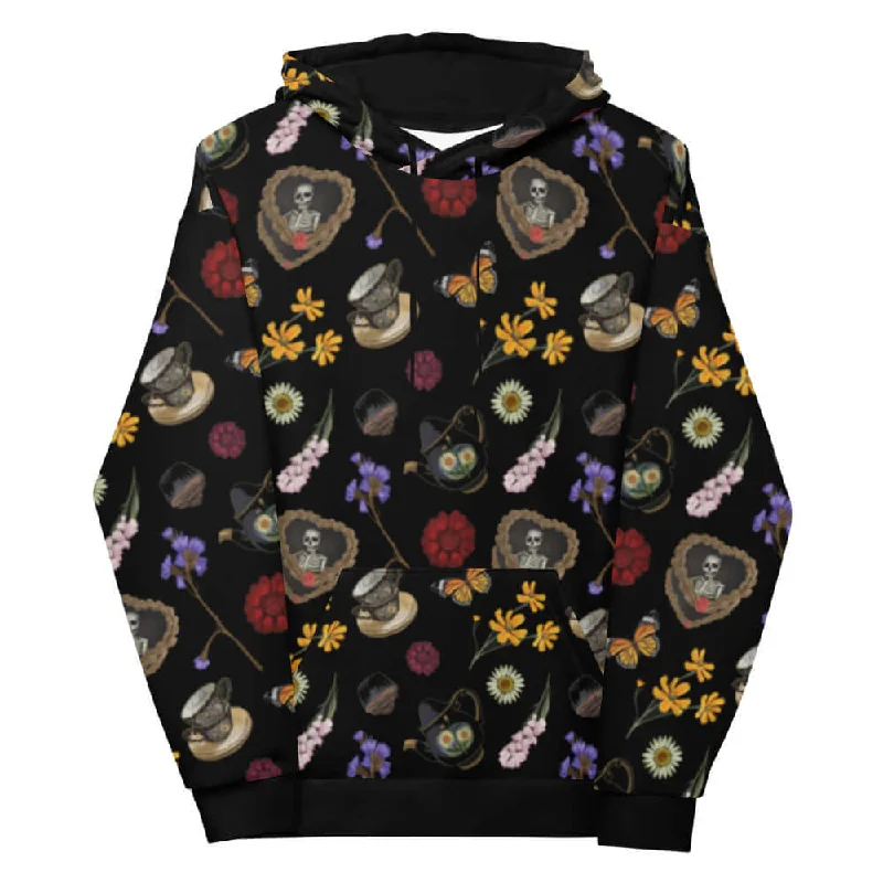 Gothic Tea Time Hoodie Polished Women's Silk