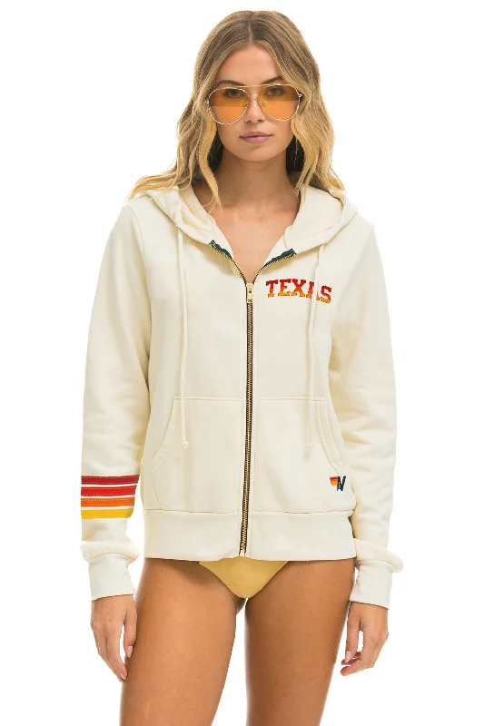 UNIVERSITY OF TEXAS HOOKEM ZIP HOODIE - VINTAGE WHITE Traditional Women's 
