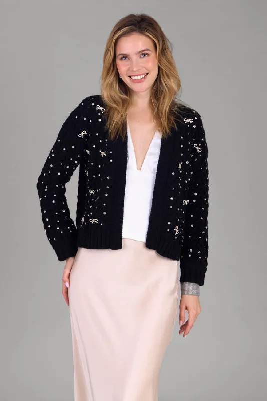Bow Jeweled Cardigan Modern Women's Tech