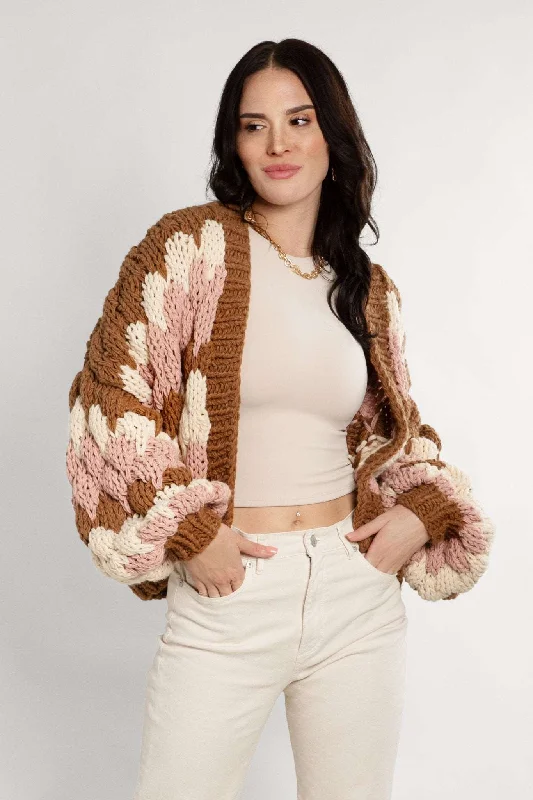 Chunky Knit Cardigan Cropped Disco