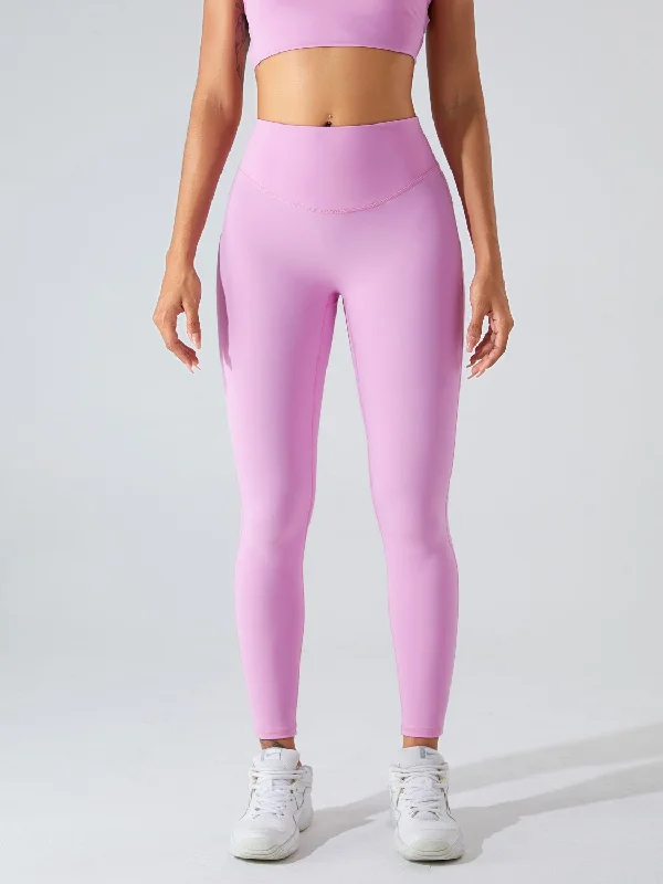 High Waist Wide Waistband Active Leggings Elegant Women's 