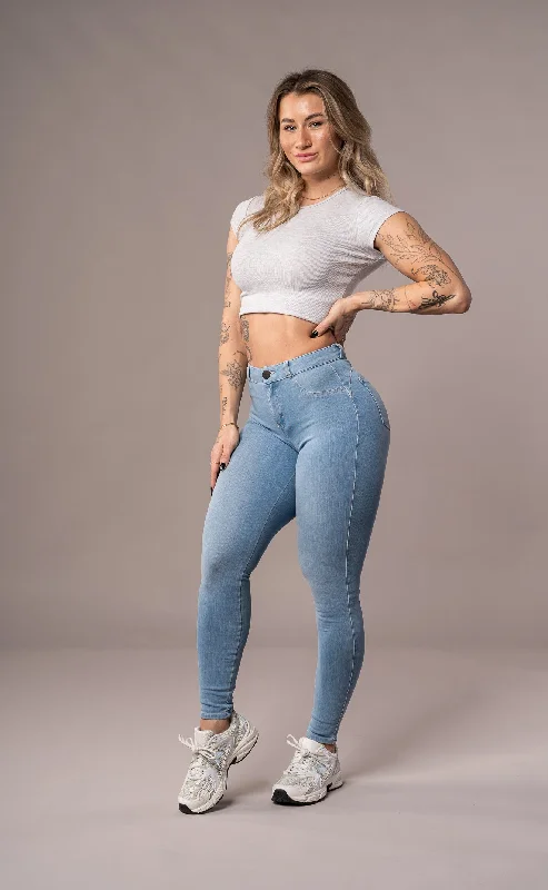 Womens 360 V2 Mid Waisted Fitjeans - Arctic Light Blue Sophisticated Women's Tailored
