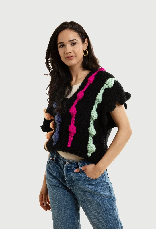 Multi Chunky Knit Sweater Vest Contemporary 