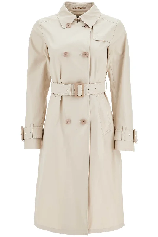 Herno Women's  Cotton Double-Breasted Trench Coat With Adjustable Sleeves Modern Women's Tech