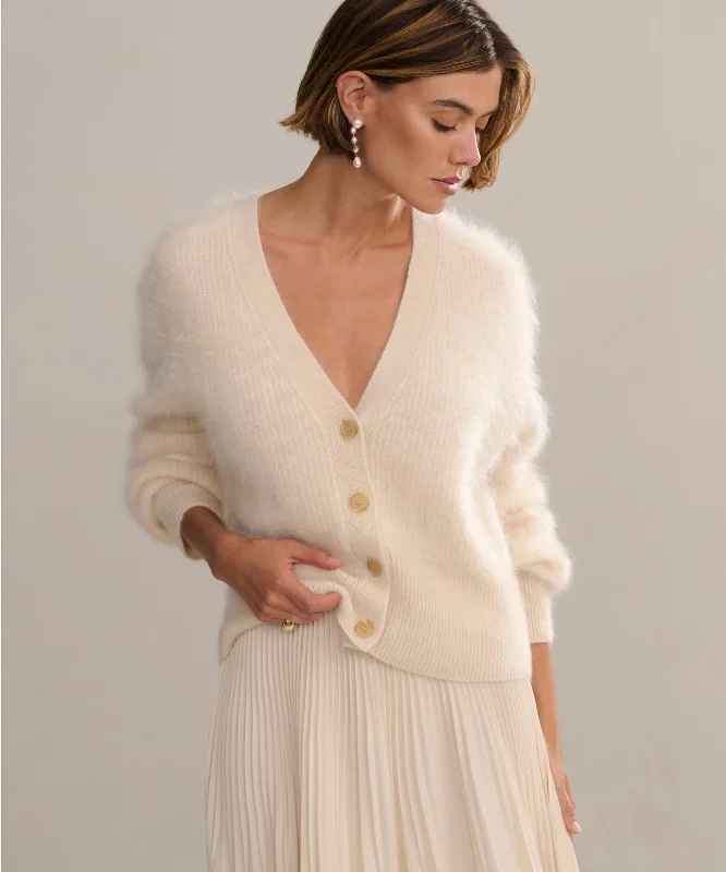 Cashmere Peyton Cardigan Dapper Women's Bow - adorned