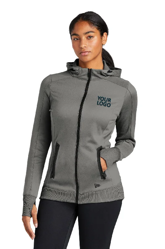 New Era Ladies Venue Custom Zip Hoodies, Shadow Grey Earthy Women's 