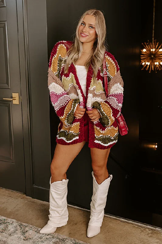 Cozy Mindset Knit Cardigan Sleek Women's Metallic