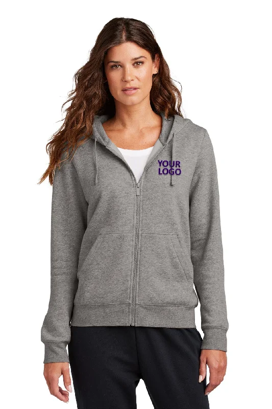 Nike Ladies Club Fleece Full-Zip Custom Hoodies, Charcoal Heather Elegant Women's 