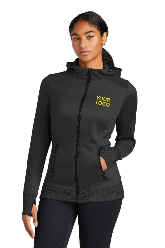 New Era Ladies Venue Custom Zip Hoodies, Black Monochromatic All - in - one