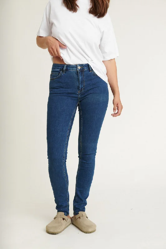 Eve Jeans - Mid Blue Bold Women's Animal Print