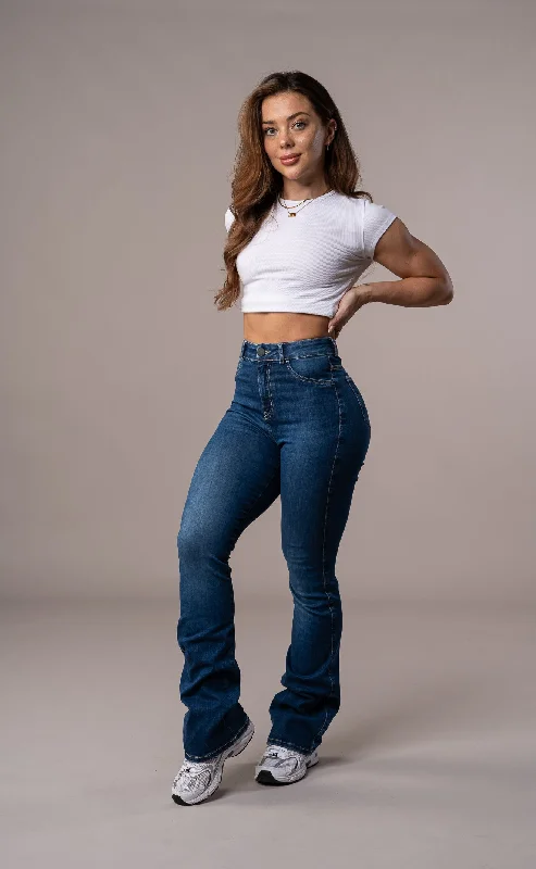 Womens Flared Fitjeans - Sapphire Blue Youthful Women's Pop