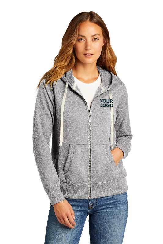 District Women's Re-Full-Zip Hoodies, Light Heather Grey Elegant Women's 