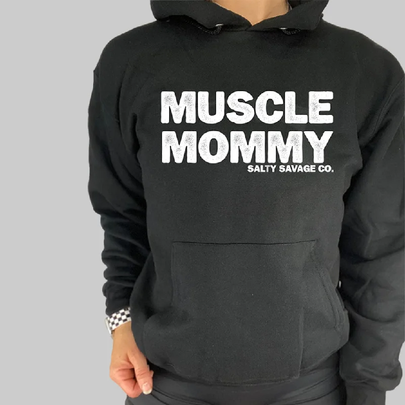 Salty Savage Unisex "MUSCLE MOMMY" Classic Hoodie Laid - back Women's Vibe