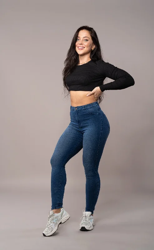 Womens Contour Fitjeans - Azure Blue Tough Women's Military - inspired