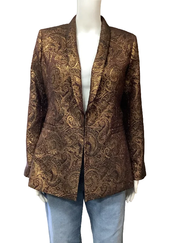 Alice + Olivia Gold Print Blazer W/Tags Size 6 Australian Beach