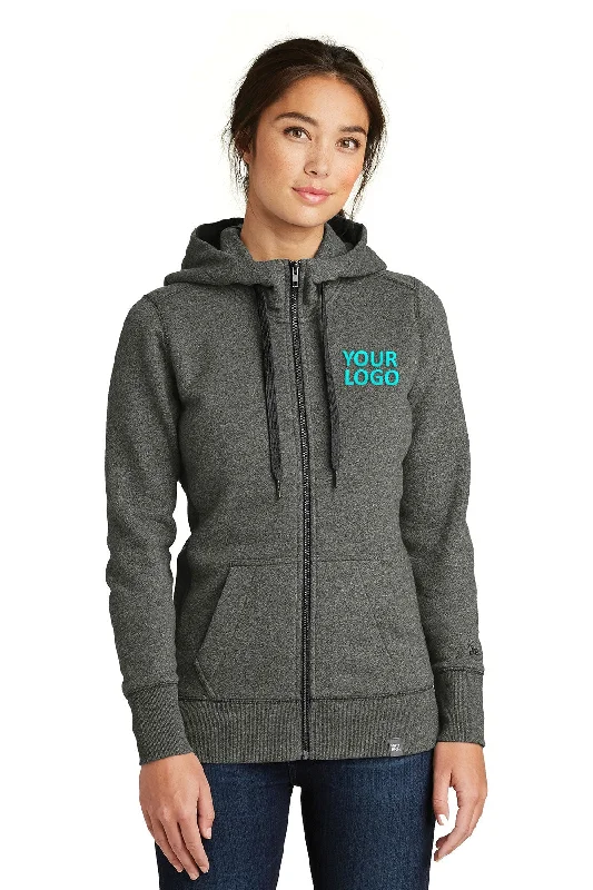 New Era Ladies French Terry Custom Zip Hoodies, Black Twist Bold Women's Animal Print