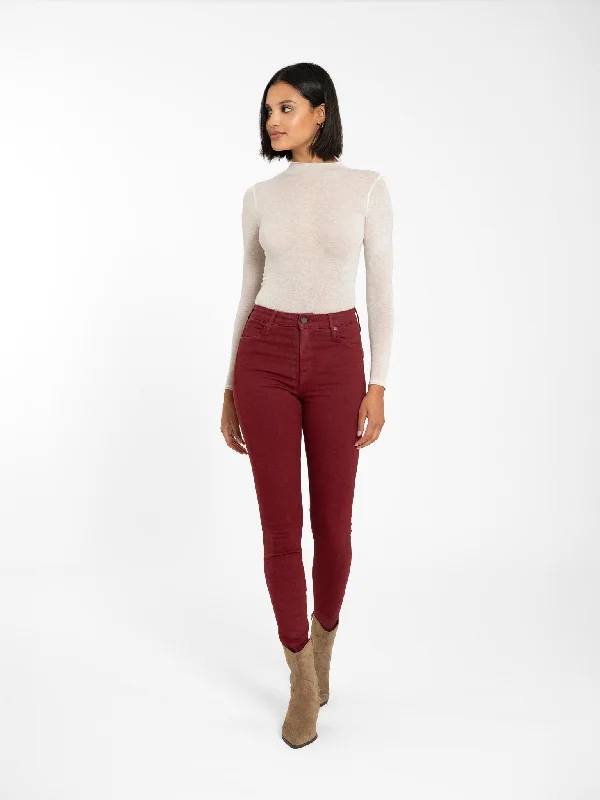 Bombshell Skinny Merlot Casual Women's Loose - fitting
