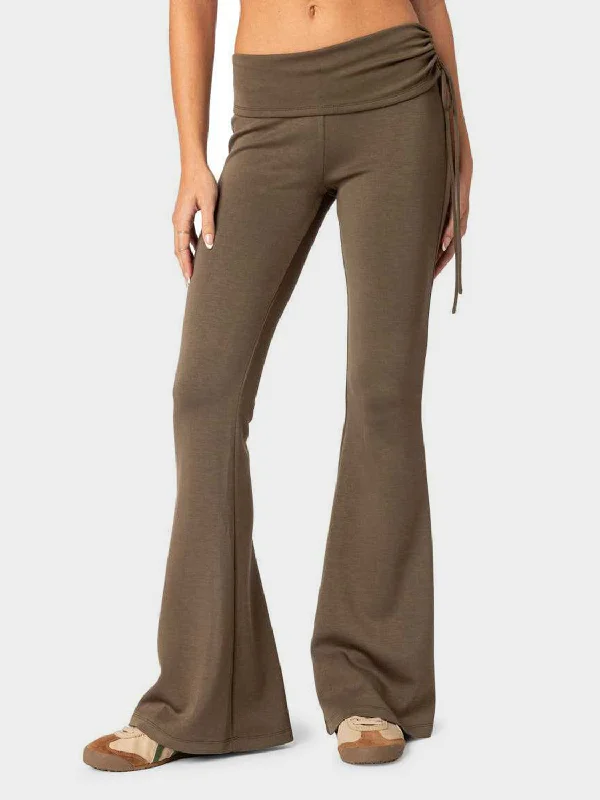 Drawstring Ruched Flare Pants Artistic Women's Avant - 