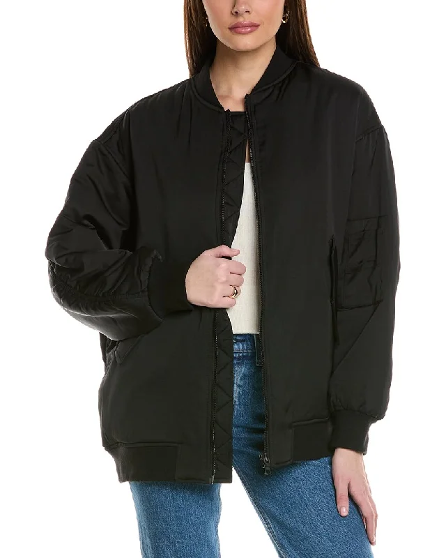 Kenneth Cole Boyfriend Bomber Jacket Athletic Women's High - 