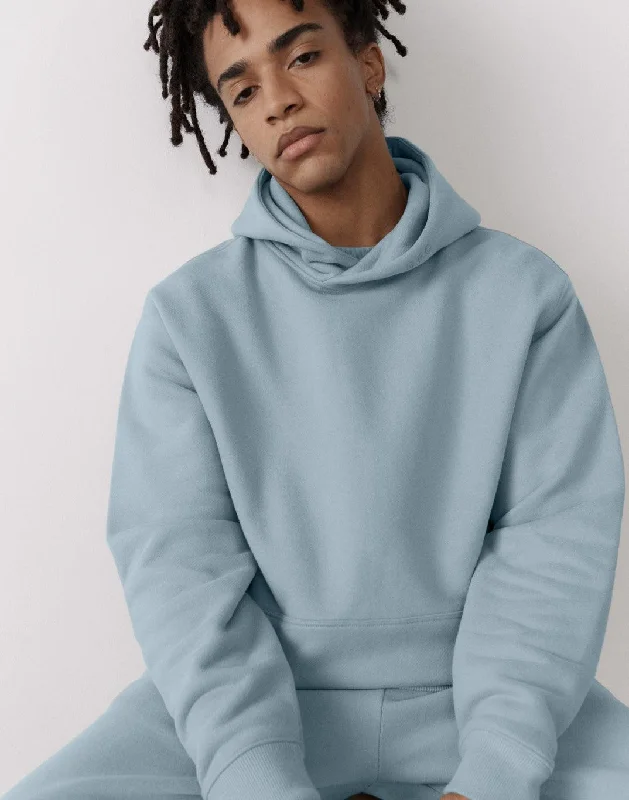 The Oversized Pullover Hoodie in Chalk Blue Disco