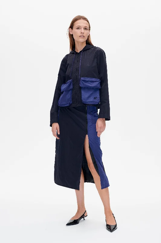BOLA | Black Blue Nylon Cozy Women's Sherpa - lined