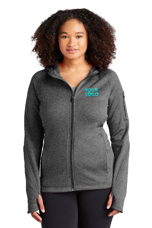 Sport-Tek Ladies Tech Fleece Customized Full-Zip Hooded Jackets, Graphite Heather Modern Women's 