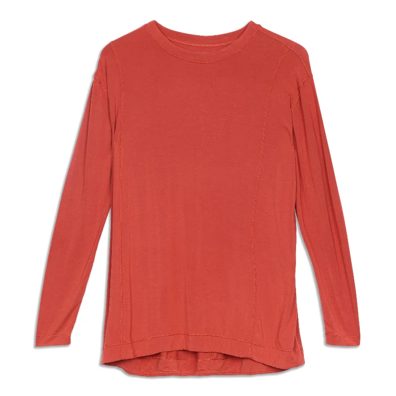 Pleated Back Long Sleeve Shirt - Resale Monochromatic Office Style