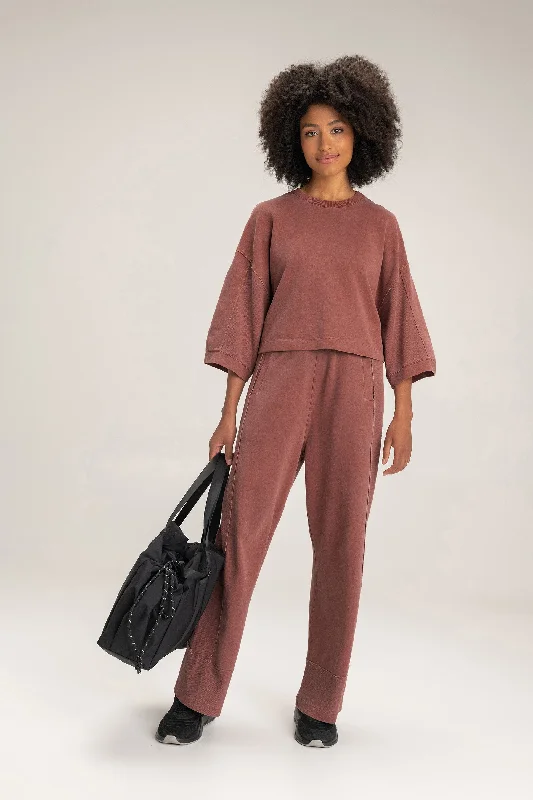 Dye Washed Cropped Sweatshirt Relaxed Women's Beachy