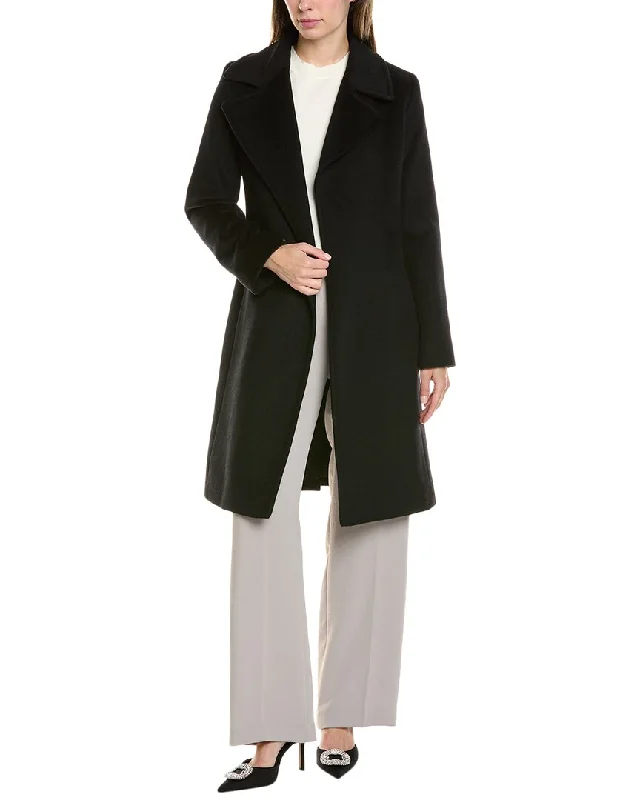 FLEURETTE Medium Wool-Blend Wrap Coat Feminine Women's Style 