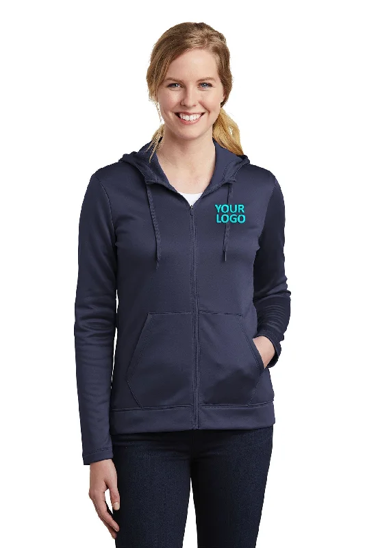 Nike Ladies ThermaFIT Customized Zip Hoodies, Midnight Navy Refined Women's Velvet