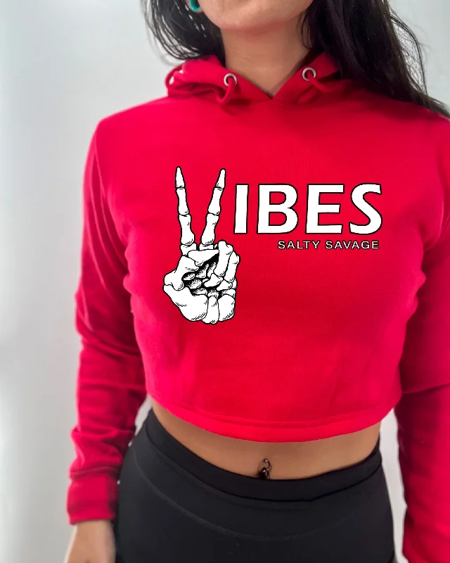 Salty Savage Ladies "VIBES" Cropped Hoodie Women