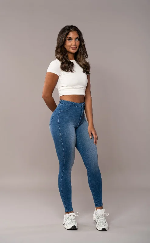 Womens 360 V2 High Waisted Fitjeans - Azure Blue Polished Women's Silk