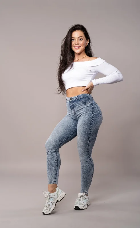 Womens Contour Fitjeans - Acid Wash Hip Women's Urban