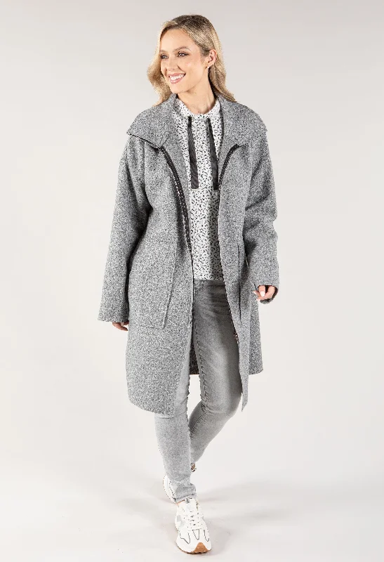 Soft Boucle Zip Up Coatigan British Gentlewoman Style