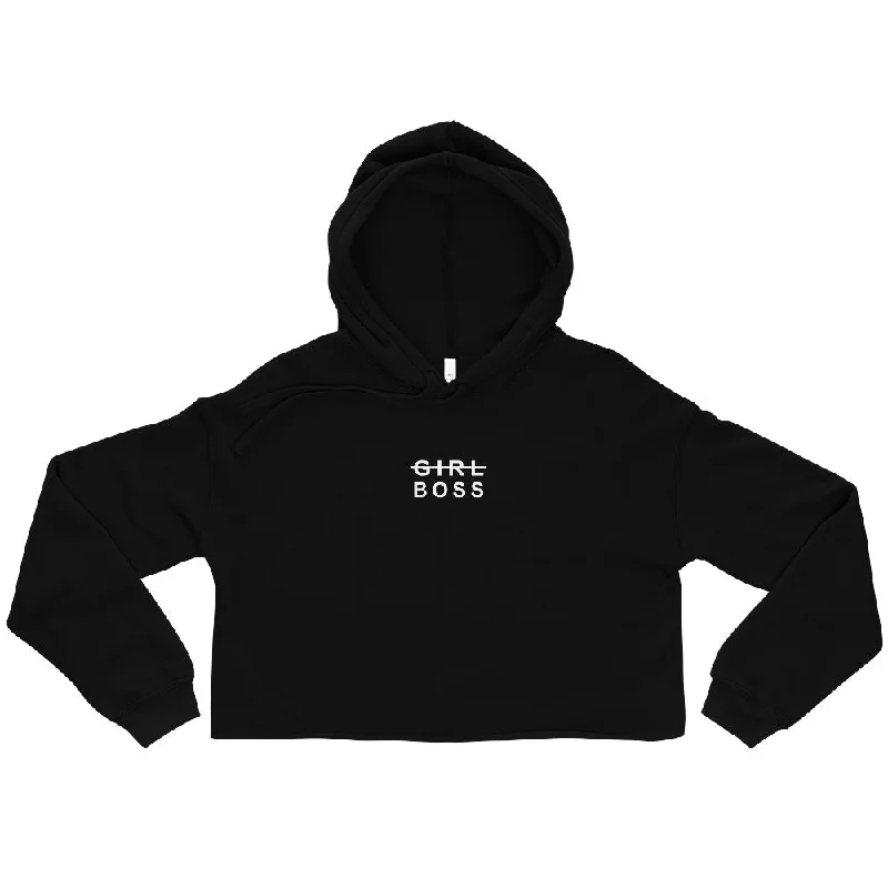 EVERYDAY FLEECE, COZY CHIC CROPPED HOODIE - GIRL BOSS Dynamic Women's Moto