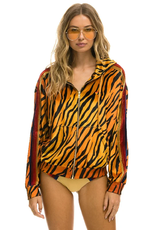 CLASSIC VELVET RELAXED ZIP HOODIE - TIGER Hip Women's Urban