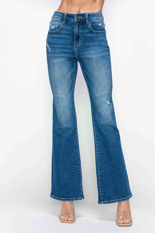 bytos Full Size High Rise Bootcut Jeans with Pockets Australian Beach