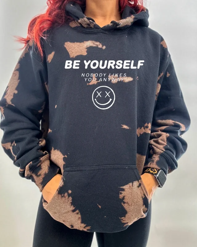 Salty Savage Unisex "Be Yourself" Classic Hoodie | Bleach Washed Practical Women's Multi - 