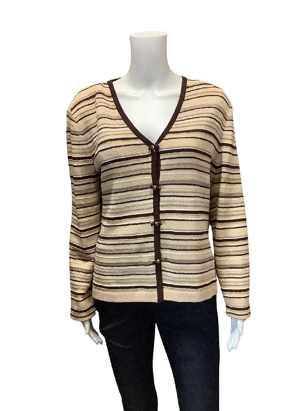 St. John Women's Jacket Striped Size: M Trendy Women's Oversized