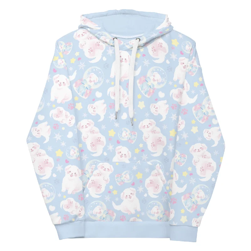 Snow Puppy Hoodie Sleek Women's Metallic