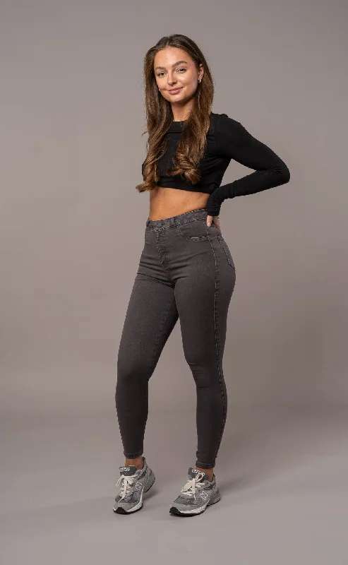 Womens Pastel Fitjeans - Charcoal Feminine Women's Style 