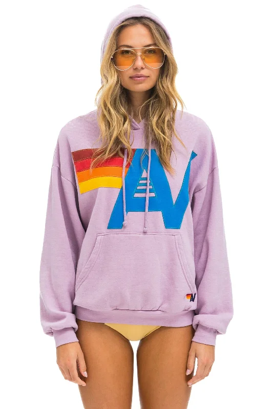 LOGO STITCH PULLOVER RELAXED HOODIE - MAUVE Dapper Women's 1920S