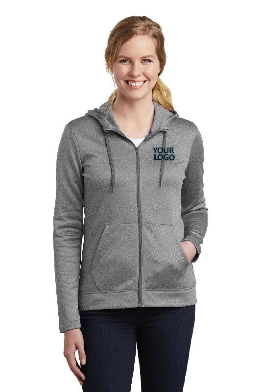 Nike Ladies ThermaFIT Customized Zip Hoodies, Dark Grey Heather Bold Women's Animal Print