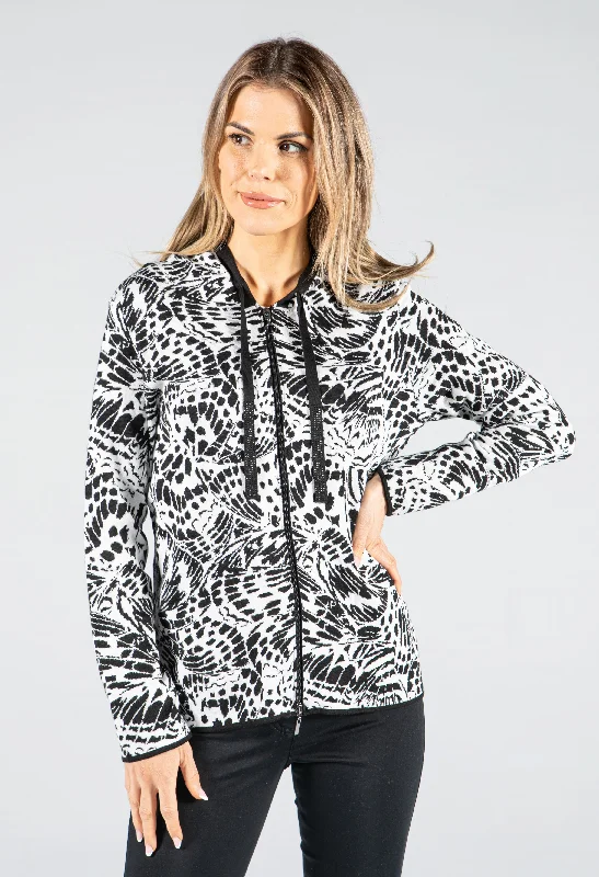 Monochrome Zip Up Cardigan garde