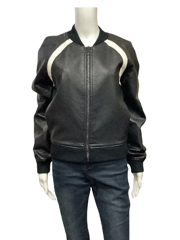Joes Jeans Women's Bomber Jacket Black Faux Leather Size: S Earthy Women's Hemp - based