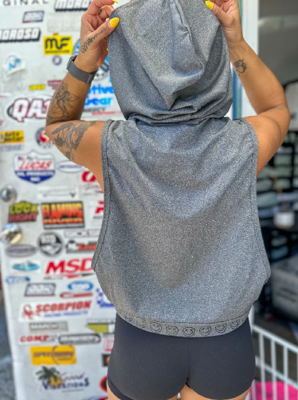 Salty Savage Ladies “OG Smile” Deep Cut Muscle Tank Hoodie Street