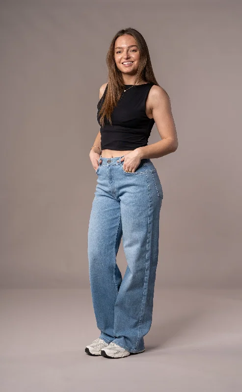 Womens Baggy Fitjeans - Arctic Light Blue Contemporary 