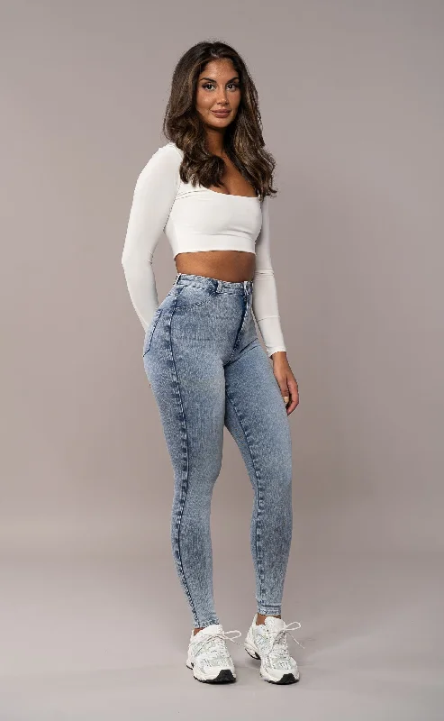 Womens 360 V2 High Waisted Fitjeans - Acid Wash Sharp Women's Italian