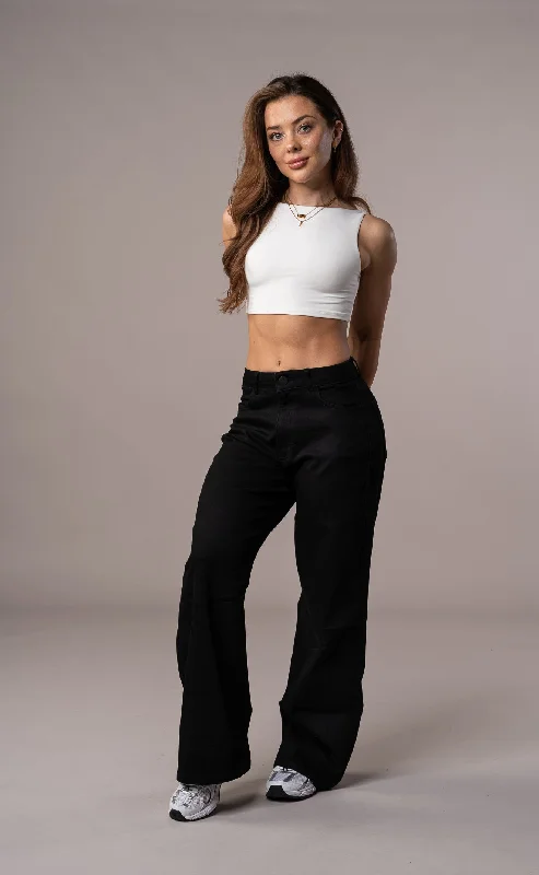 Womens Baggy Fitjeans - Black Luxurious Women's High -  end