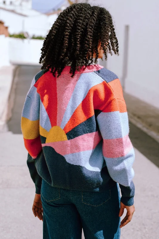 Solana Knitted Bomber - Multi, Sunrays Cozy Women's Winter